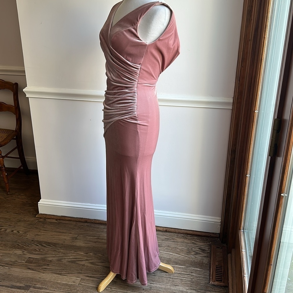 Revelry Dawson Velvet Bridesmaid Dress Elegant Pink Evening Gown Size 0 NWOT - Picture 7 of 10